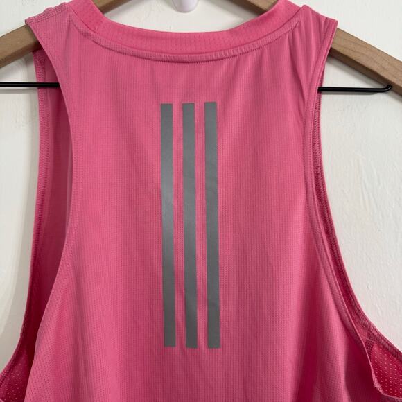 Adidas Running Primegreen Racerback OTR Tank Top Reflective Rose Pink Size Small - Picture 9 of 10